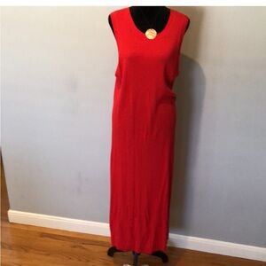 Elegant Red Sleeveless Maxi Dress
